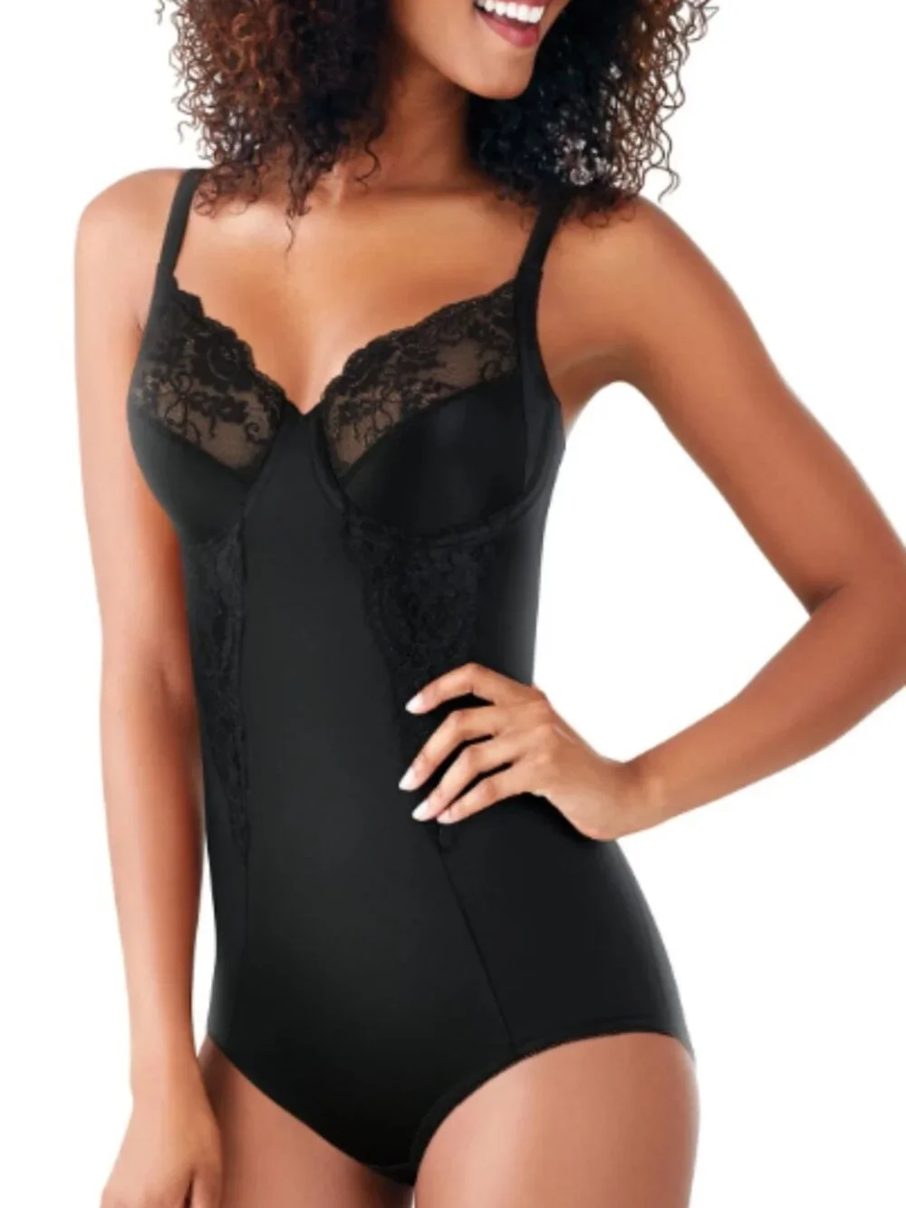 Maidenform Body Shaper 42DD NWT Black Extra Firm Control Underwire Lace 1456